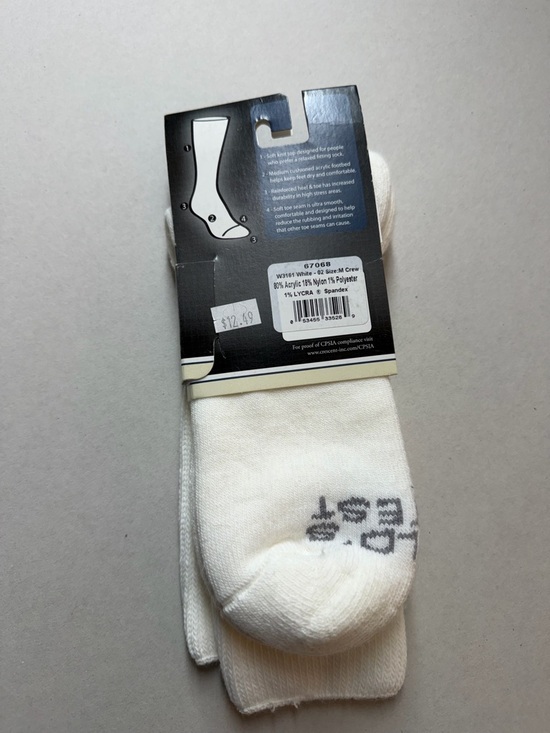 WSS White Crew/Slouch Socks - Picture 2 of 3